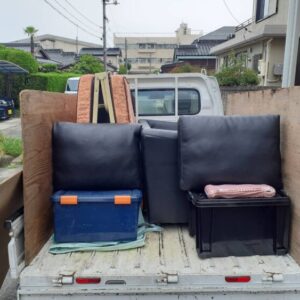 下松市で引越しの際にソファー、折りたたみベッドの不用品回収